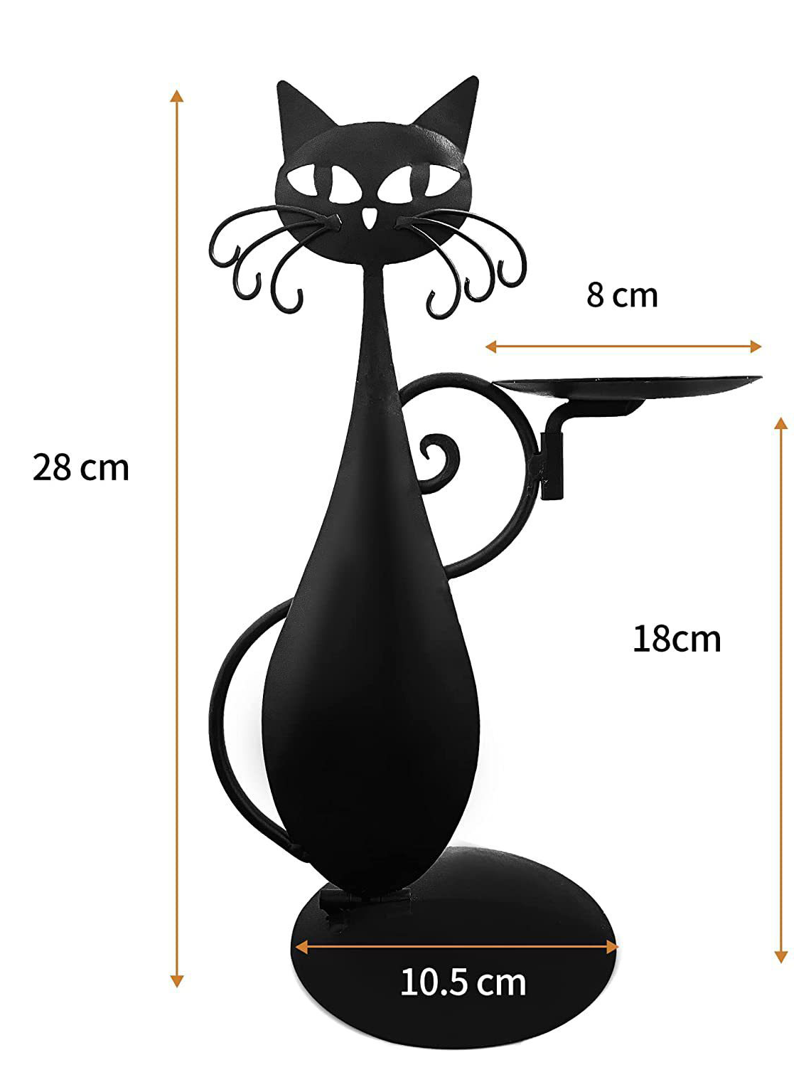 Bougeoir-fer-chat-noir-décoration-métal chandelier bougie