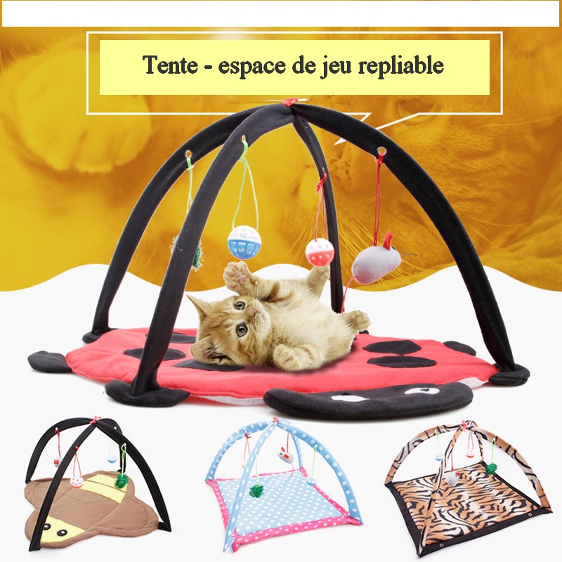 Tente jouet pliable pour chat - tapis de jeu pour la maison