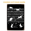 plaque métal  message humoristique chat note musique musicien- La BoutiK du Chat