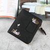 Portefeuille-court-avec-chat-brod-pour-femmes-porte-monnaie-fermeture-clair-Mini-porte-cartes-Kawaii-pochette