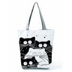 Sac-main-fourre-tout-en-tissu-imprim-chat-mignon-noir-et-blanc-pour-femmes-sac-bandouli