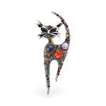 Broche forme CHAT en strass Multicolore 1 - La BoutiK du Chat