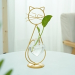 vase fer forgé verre coeur chat forme moderne original  boutik du chat A
