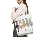 tote bag sac cabas fourre tout femme fille mode chat imprimé - la BoutiK du Chat