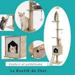 Arbre  Chat jeu spécial petits espaces réglable en hauteur - La BoutiK du Chat