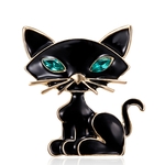 broche chat noir yeux vert épingle chaton accessoire mode - La BoutiK du Chat