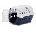 Cage caisse transport chat chaton bleu et Blanc porte - La BoutiK du Chat