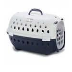 Cage caisse transport chat chaton bleu et Blanc voyage ventilé - La BoutiK du Chat