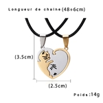 collier chat coeur taille
