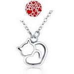 collier pendentif coeur chat saint valentin amoureux - la BoutiK du Chat