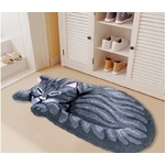 Tapis forme de Chat gris et marron épais et Doux meuble - La BoutiK du chat