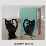 Serre livres chat décotration métal bibliothéque lecture boutik du chat