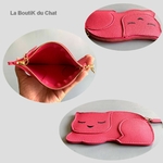 Porte-monnaie en Cuir PU motif Chat coloré rose - La BoutiK du Chat