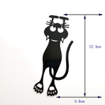 Marque-page-chat-noir-Kawaii-en-plastique-Animal-st-r-o-3D-pour-livres-papeterie-cr