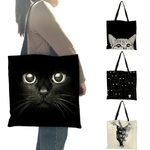 Sumi-sac-main-imprim-chat-noir-pour-femmes-bandouli-re-r-utilisable-de-bureau-2019-B06060