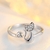 bague  strass argent pierre femme ziconium  chat  bijoux amoureux réglable ajustable - La BoutiK du Chat