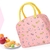 lunch bag isotherm oxford  pique nique enfant fille boutik jaune motif rose chaton chat
