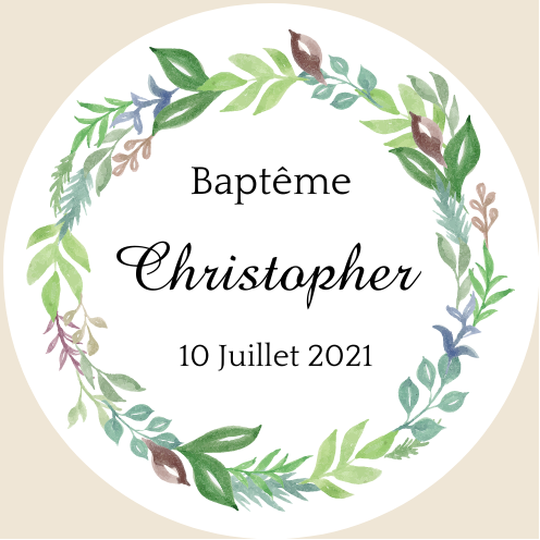 étiquette baptême