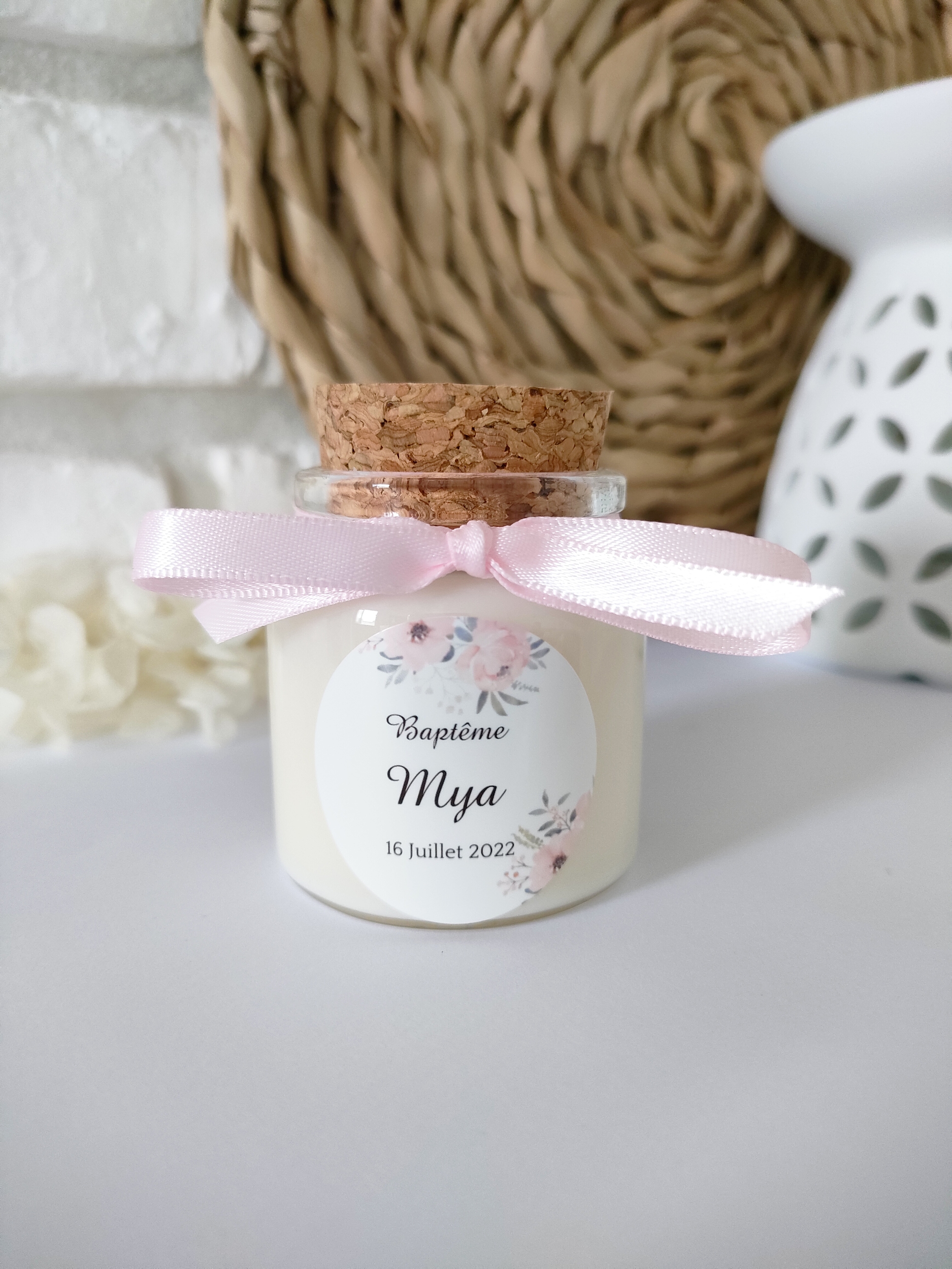 bougie baptême fille