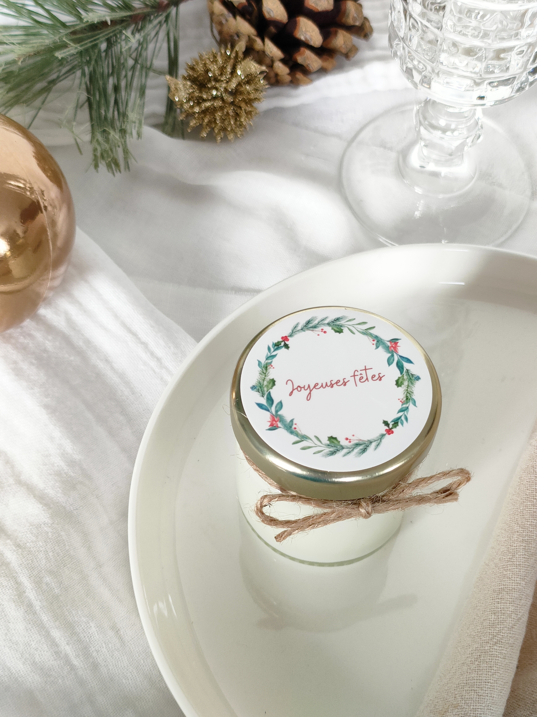 Mini bougie - cadeaux invités - Noël 2021 - Cléaline bougie