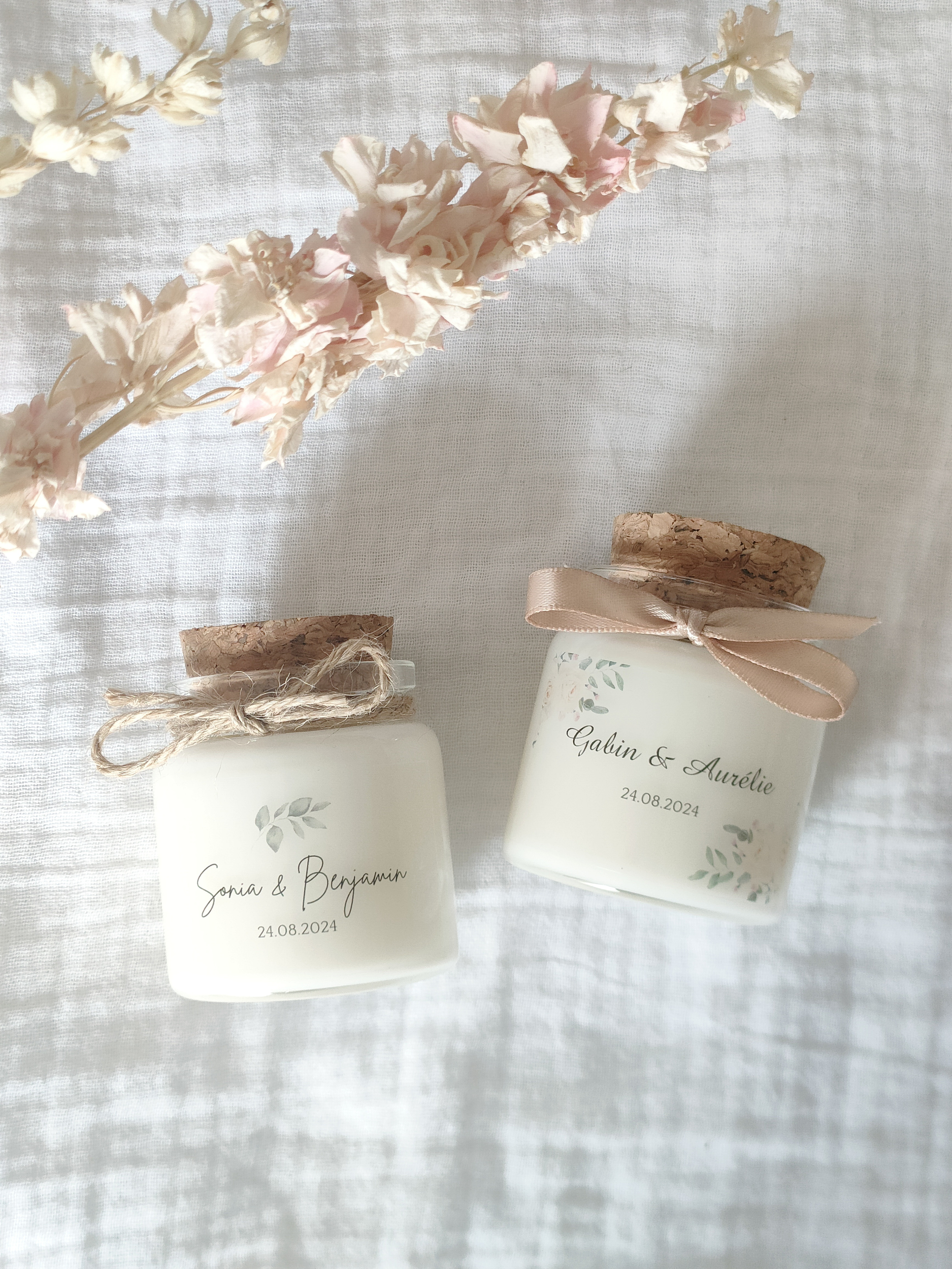 bougie personnalisée mariage