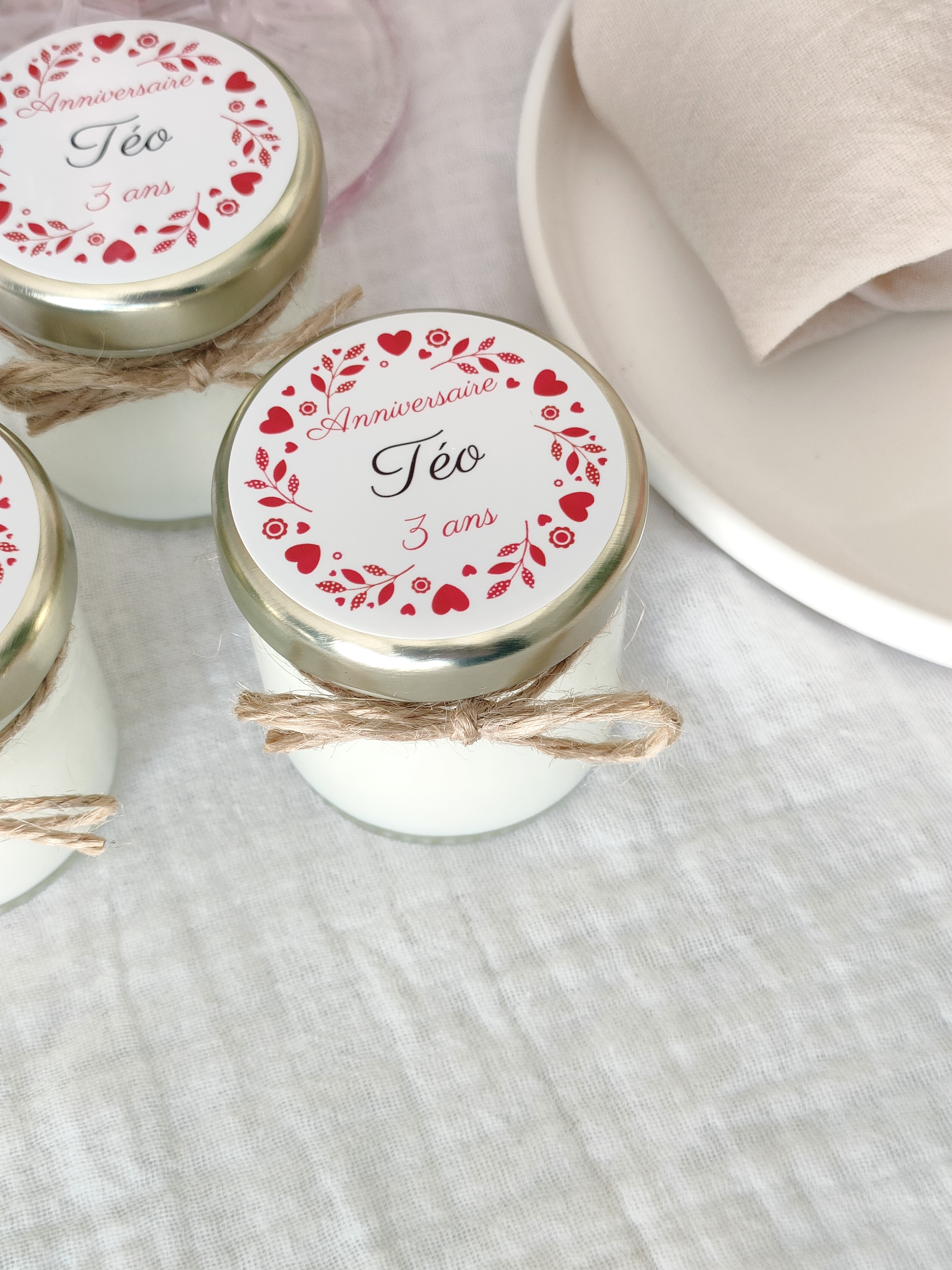 bougie personnalisé anniversaire coeur