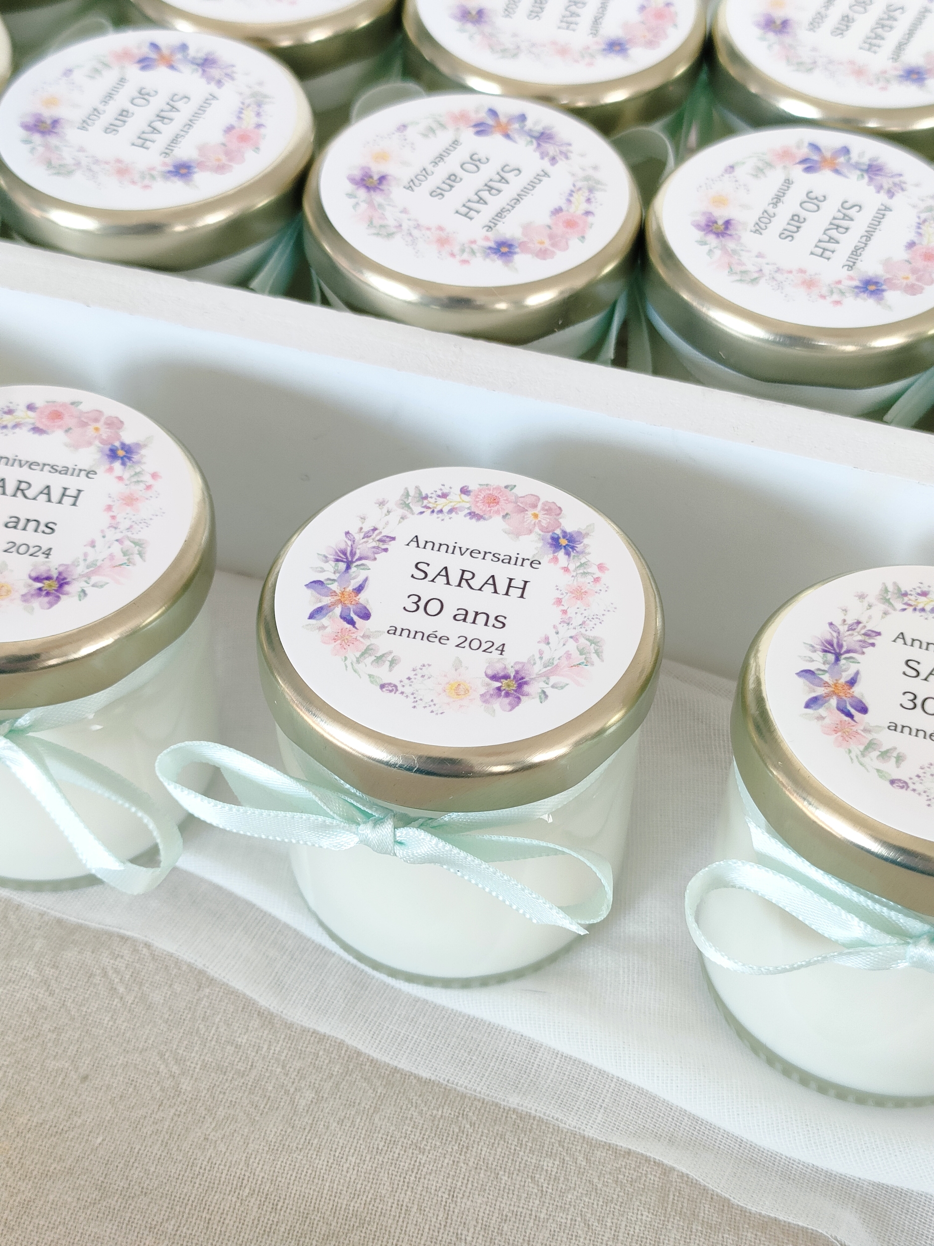 Bougie personnalisé fleur