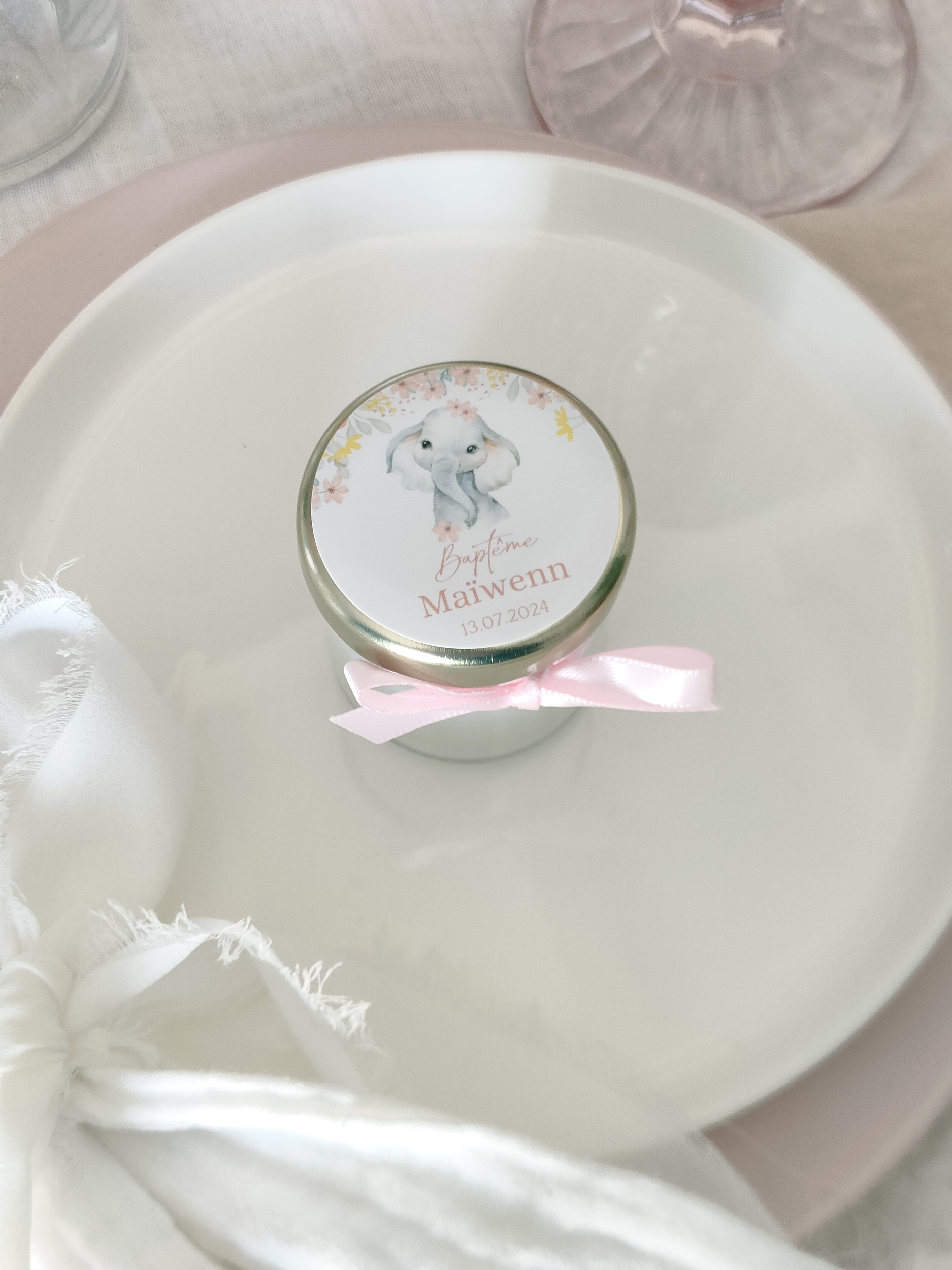 bougie bapteme fille