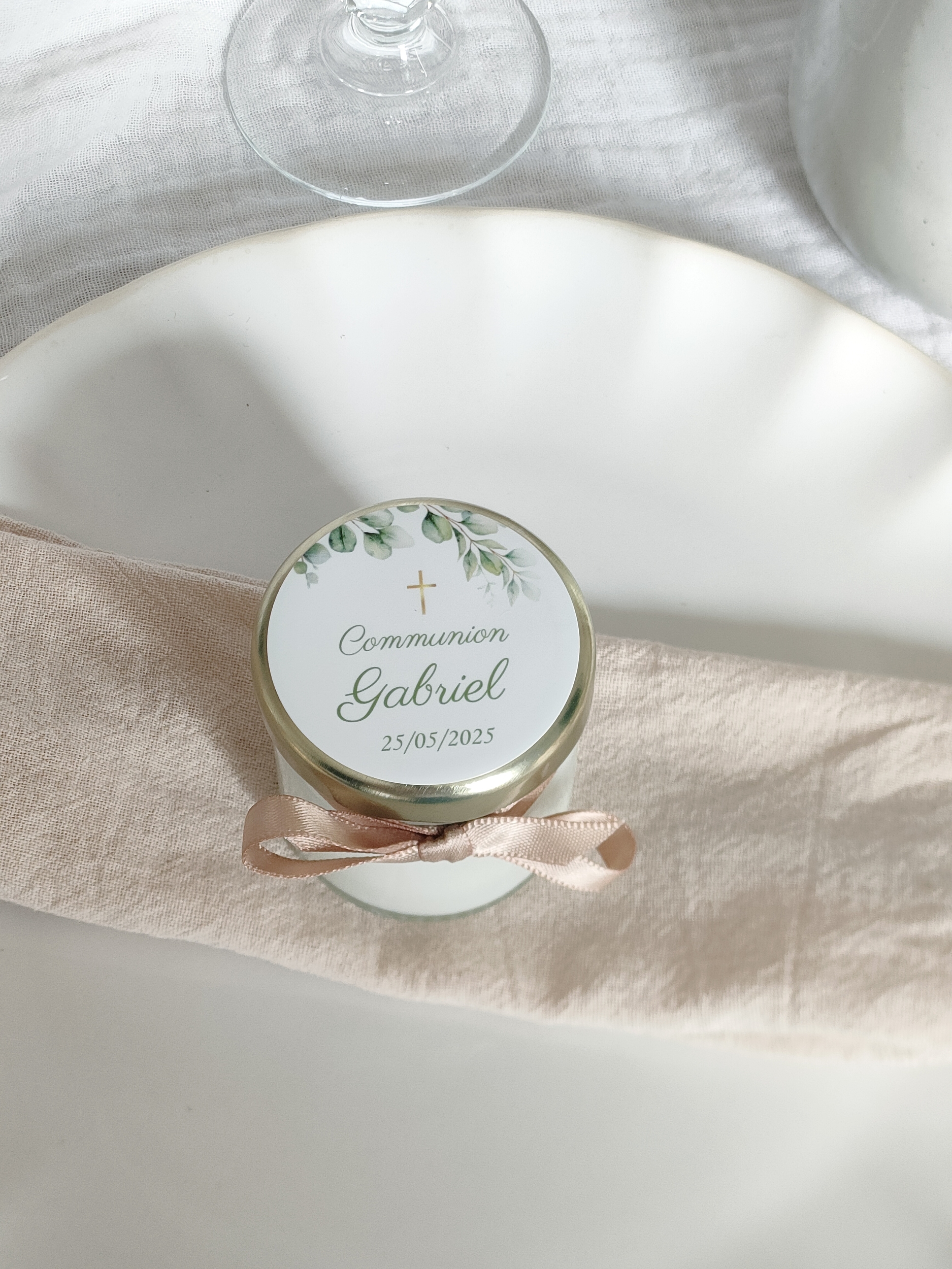 bougie de communion personnalisée