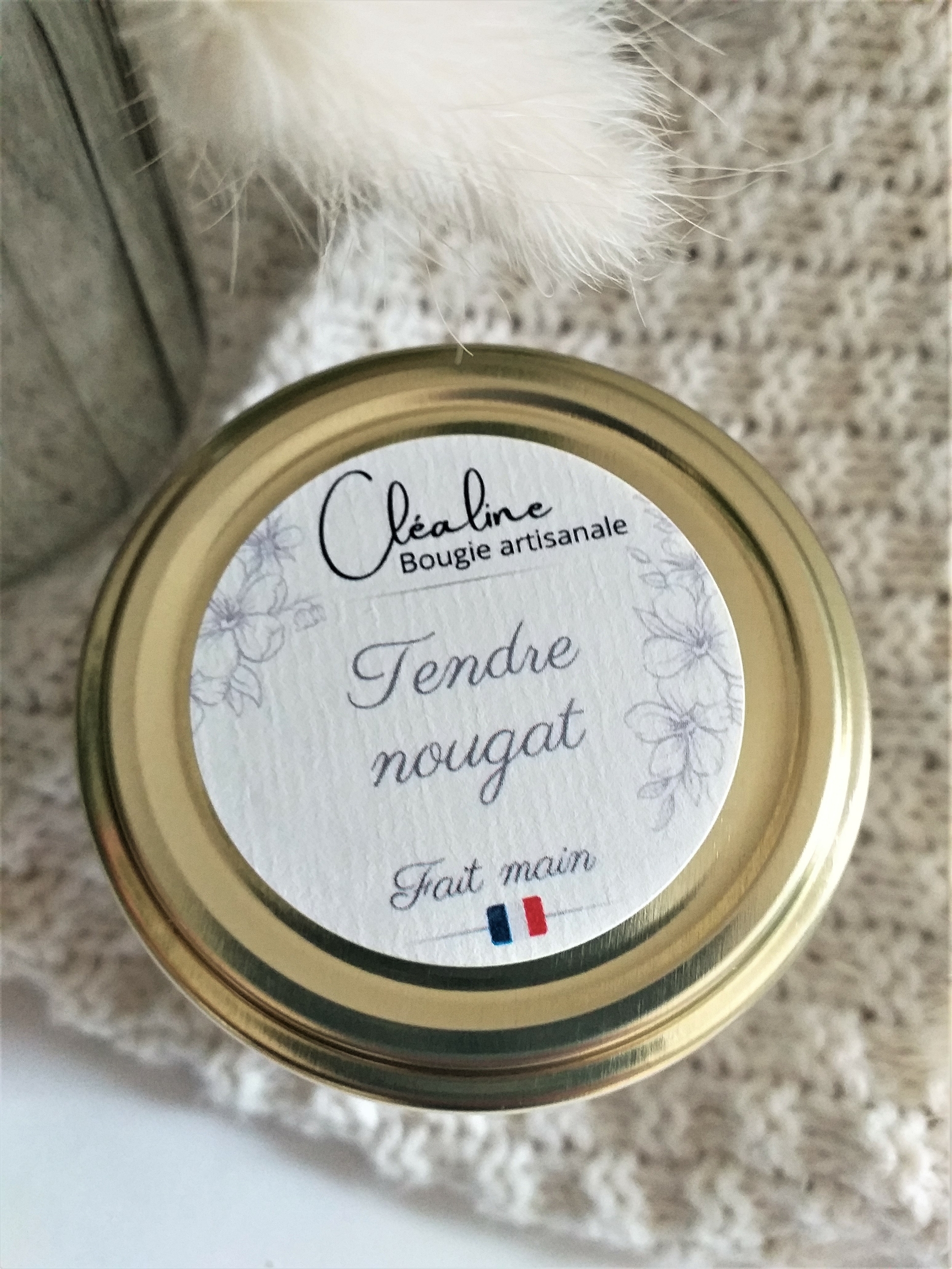 Bougie Nougat en cire végétale