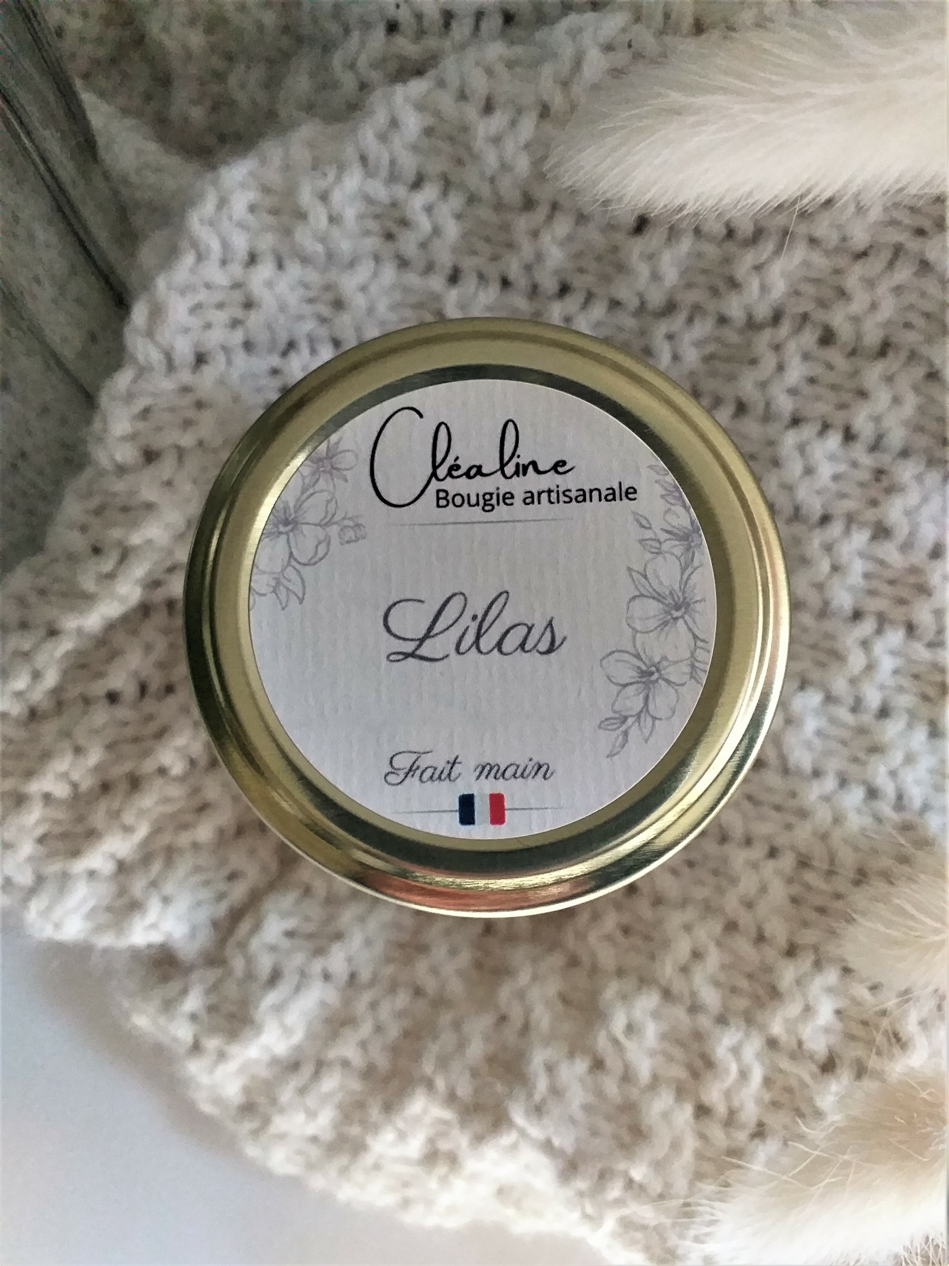 Bougie artisanale parfumée Lilas
