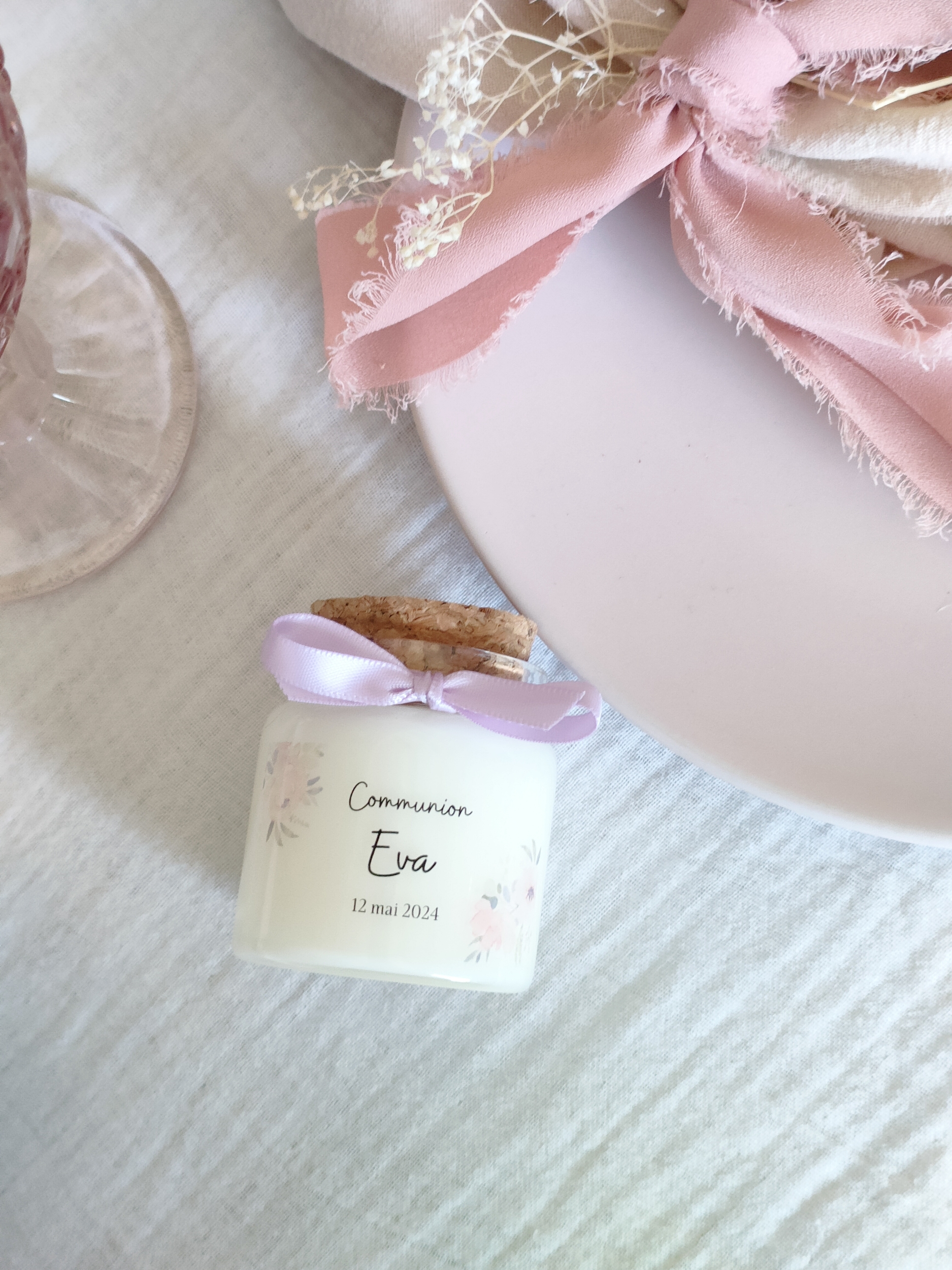 Bougie communion personnalisée