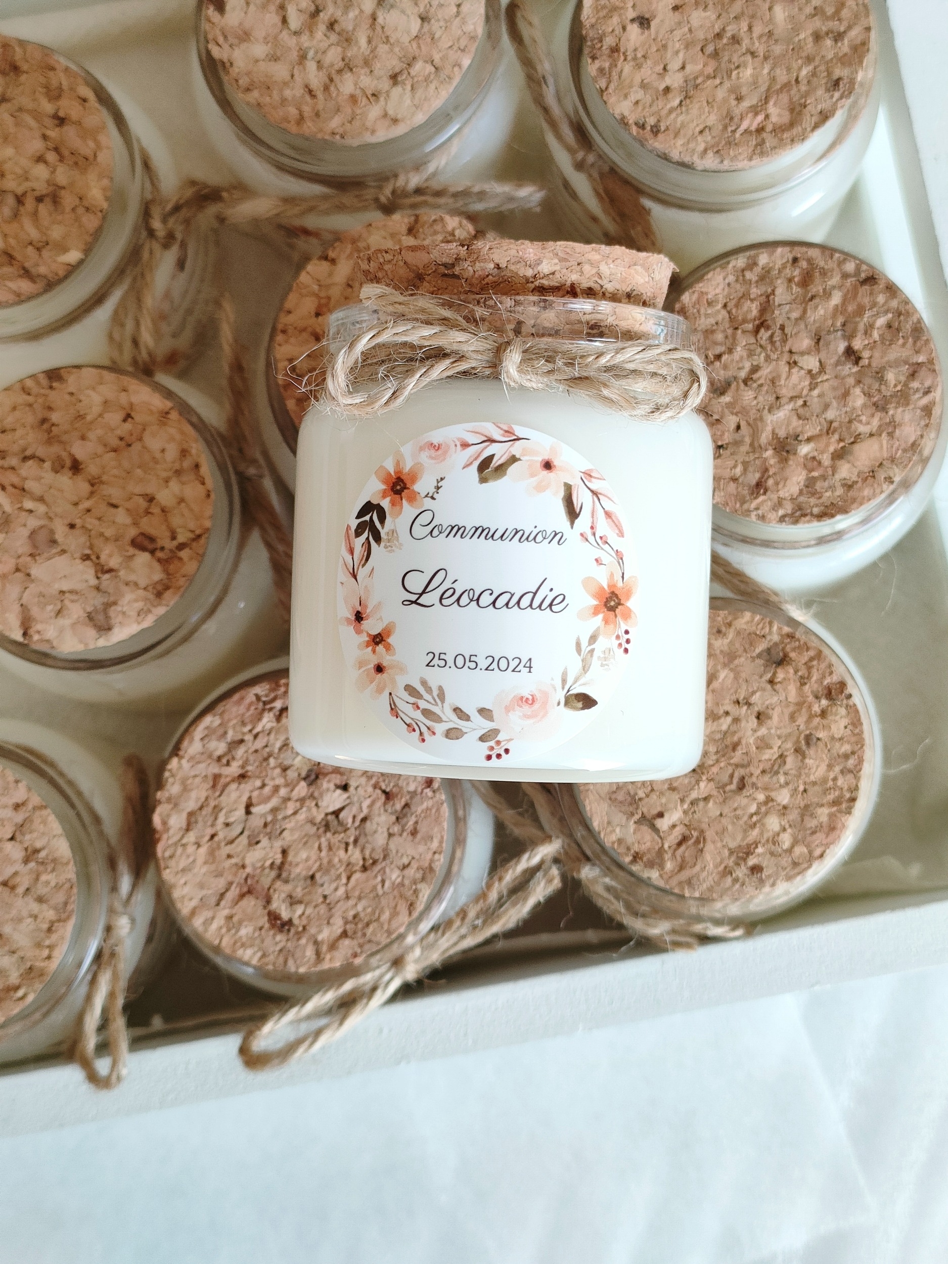 bougie communion personnalisable