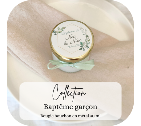 mini bougie baptême invite