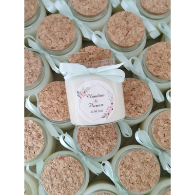 bougie mariage fleur rose