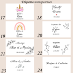 étiquette transparente bougie