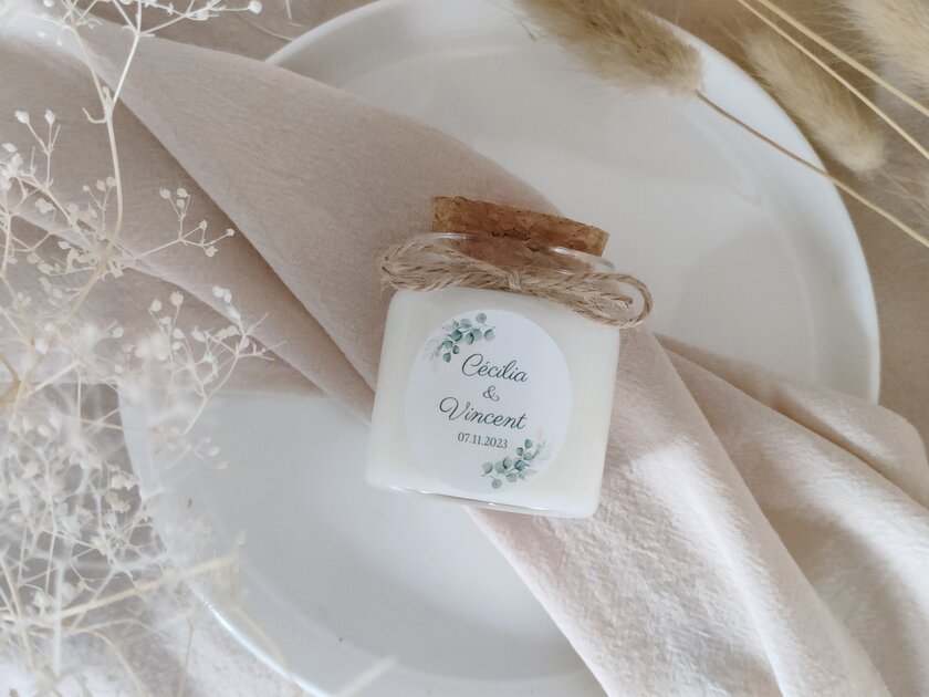 Bougie personnalisée mariage
