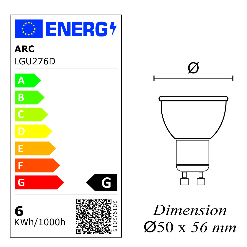 Lot de 2 ampoules LED Dimmable GU10 6W 500Lm 2700K - garantie 5 ans