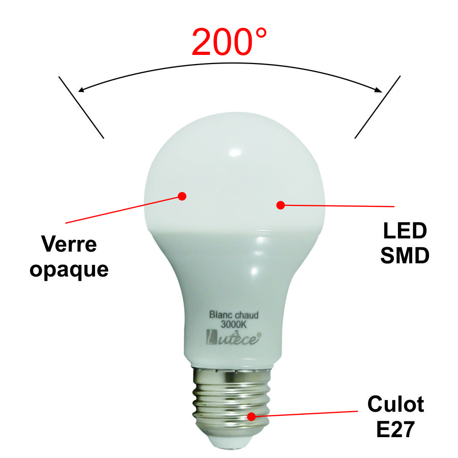 Lot de 12 ampoules LED E27 14W (equiv. 100W) 1521Lm 3000K