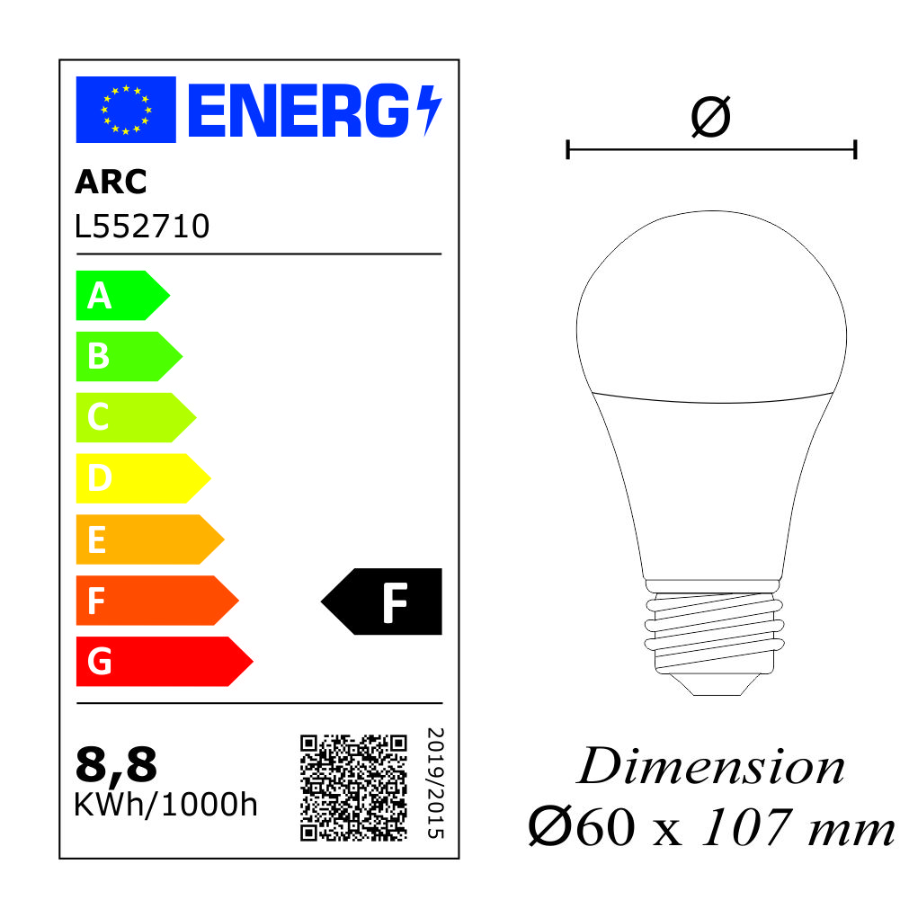 Lot de 10 ampoules LED E27 9W 806Lm 3000K - garantie 5 ans - Eclairages  intérieur/Ampoules LED SMD - arc-group