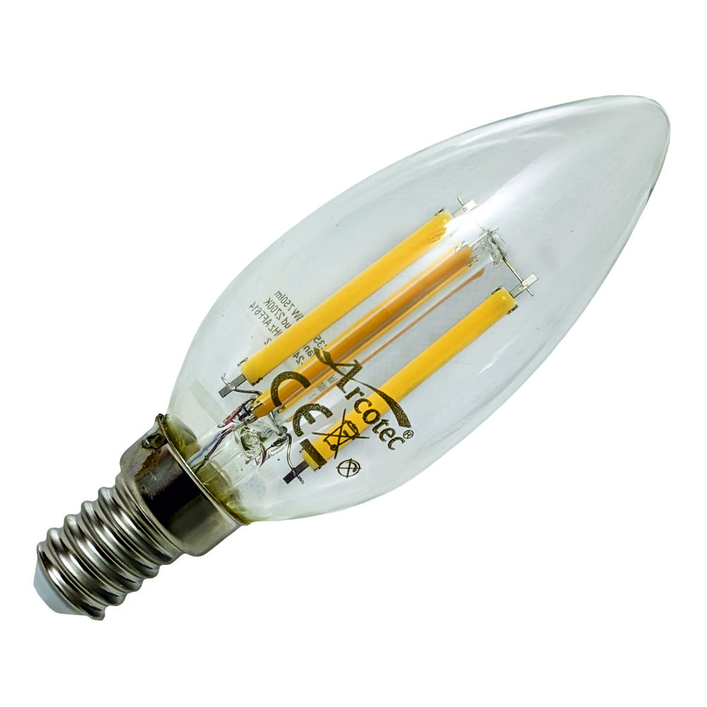 Ampoule LED filament E14 flamme 6W 750Lm 2700K - garantie 2 ans