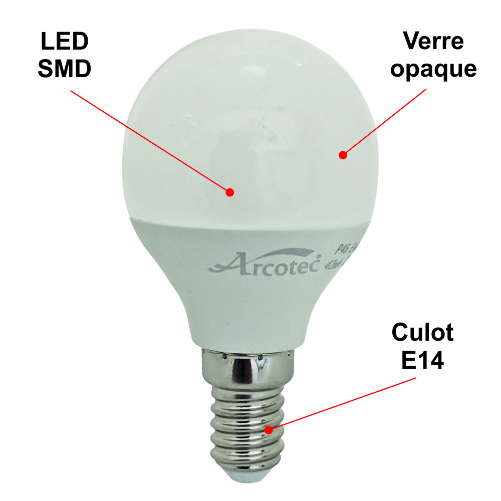 Ampoule LED E14 flamme 4,9W 470Lm 3000K - garantie 2 ans