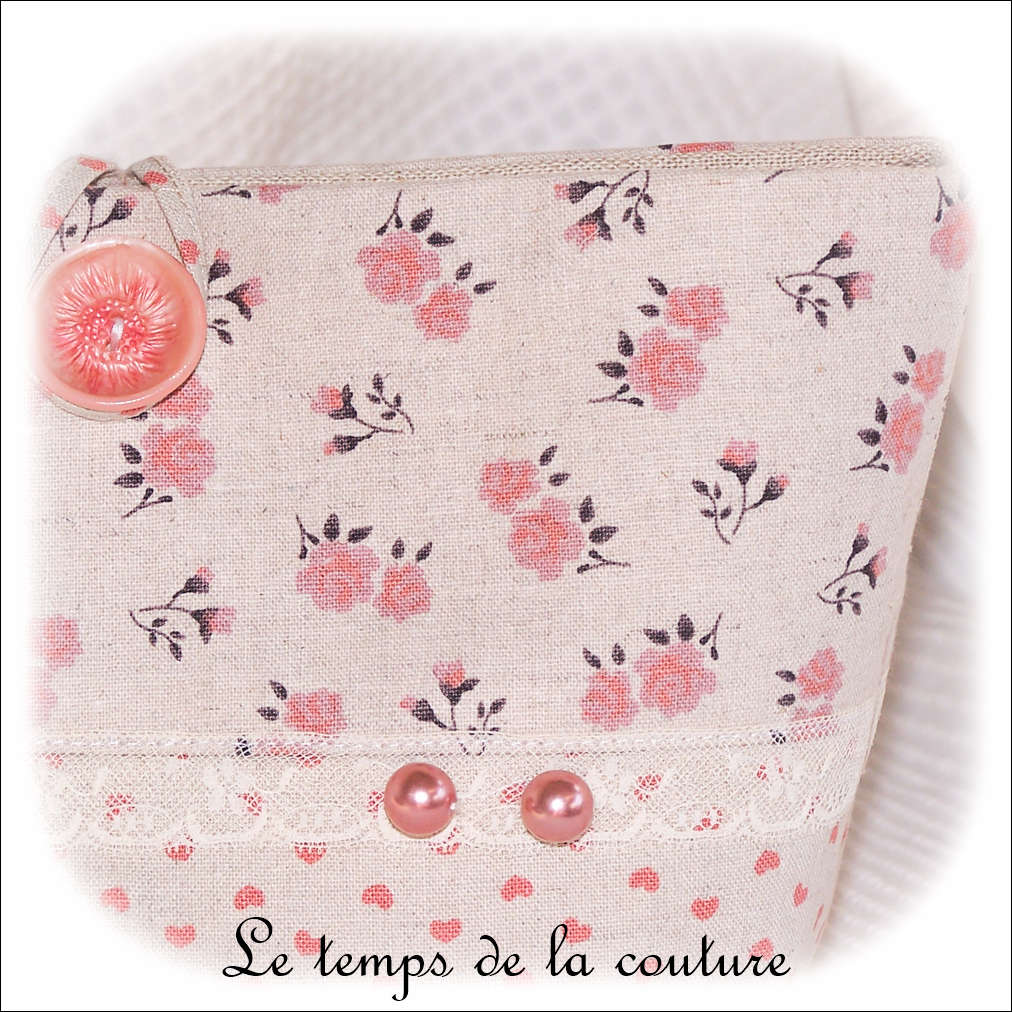 Pochette - soufflet - écru rose saumon chaabi02 - GFC