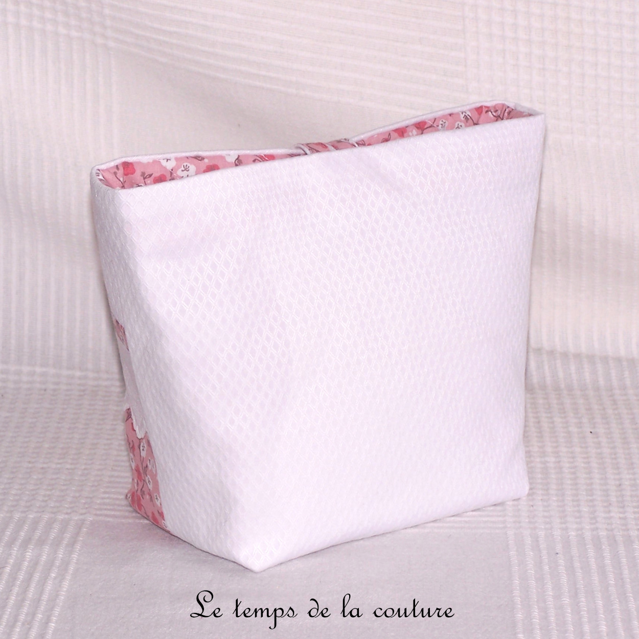 Pochette - soufflet - rose blanc fleri japonais dentelle 04