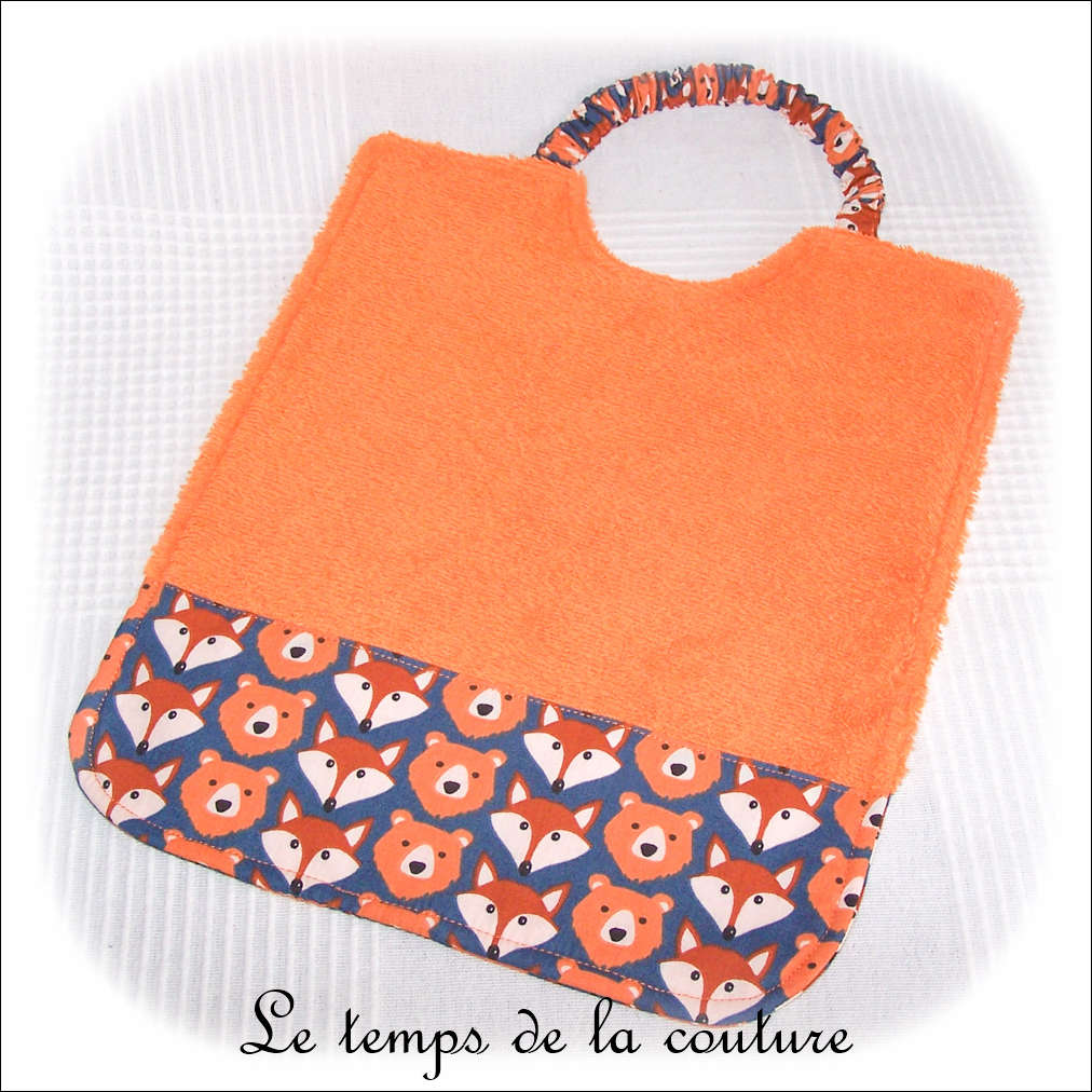 Enfant - bavoir double - orange et imp renard11 - GFC