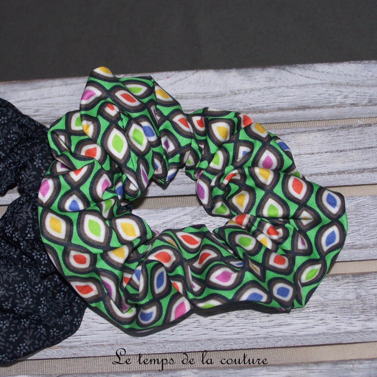 Sdb - Chouchou - noir mini fleur - vert multicolore geometrique 04