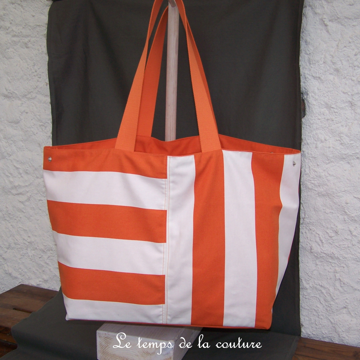 Sac - cabas non zippe - XL - plage orange 02