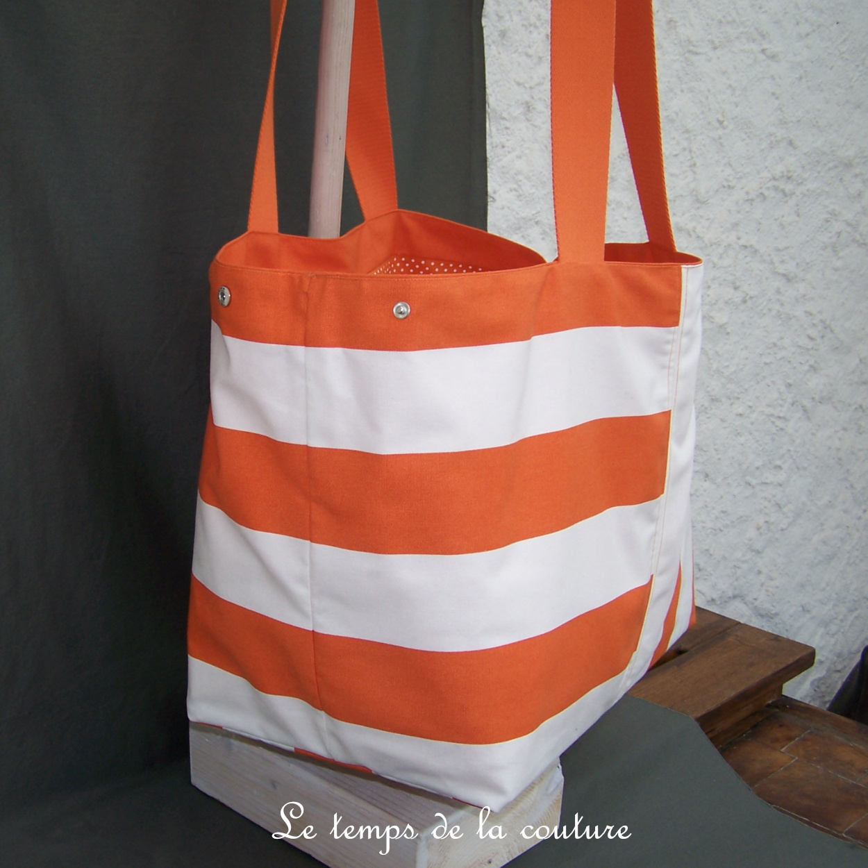 Sac - cabas non zippe - XL - plage orange 03