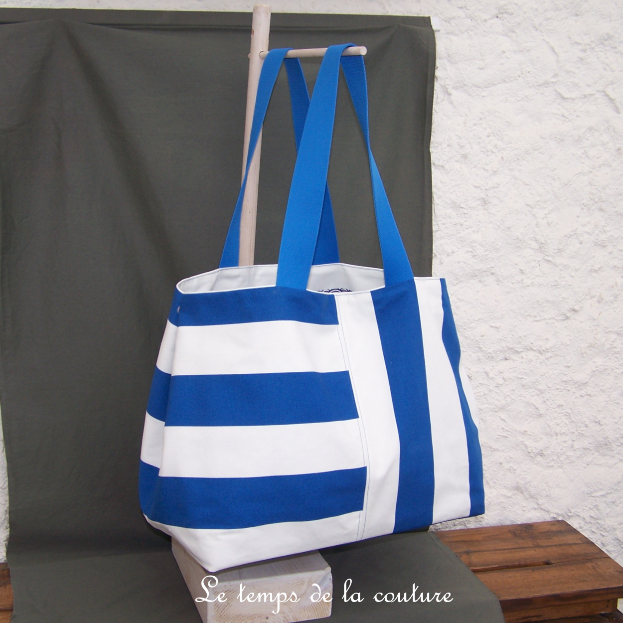 Sac - cabas non zippe - XL - plage bleu 03
