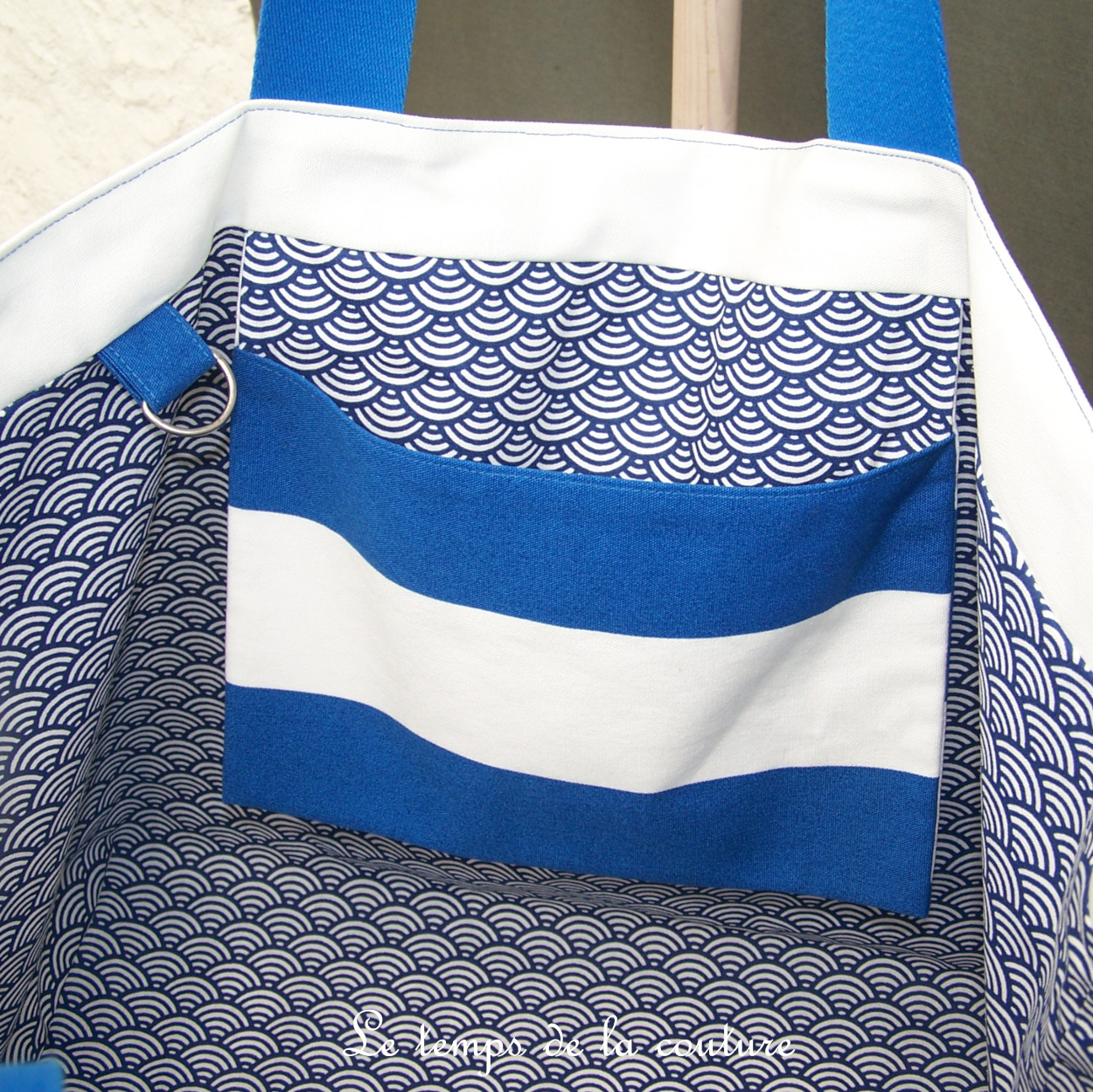 Sac - cabas non zippe - XL - plage bleu 05